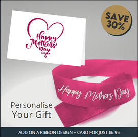 Happy Mothers Day Ribbon Pink & Silver