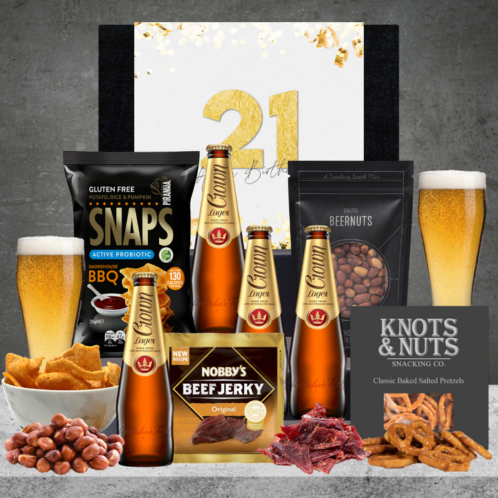 Happy 21st Birthday Mens Crown Beer Hamper