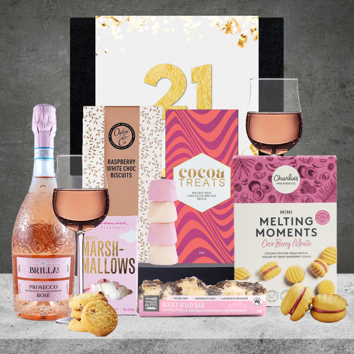 Happy 21st Birthday Pink Sparkling Wine Hamper