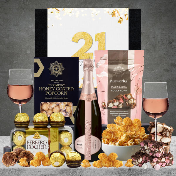 Happy 21st Birthday Wine & Chocolate Hamper For Her