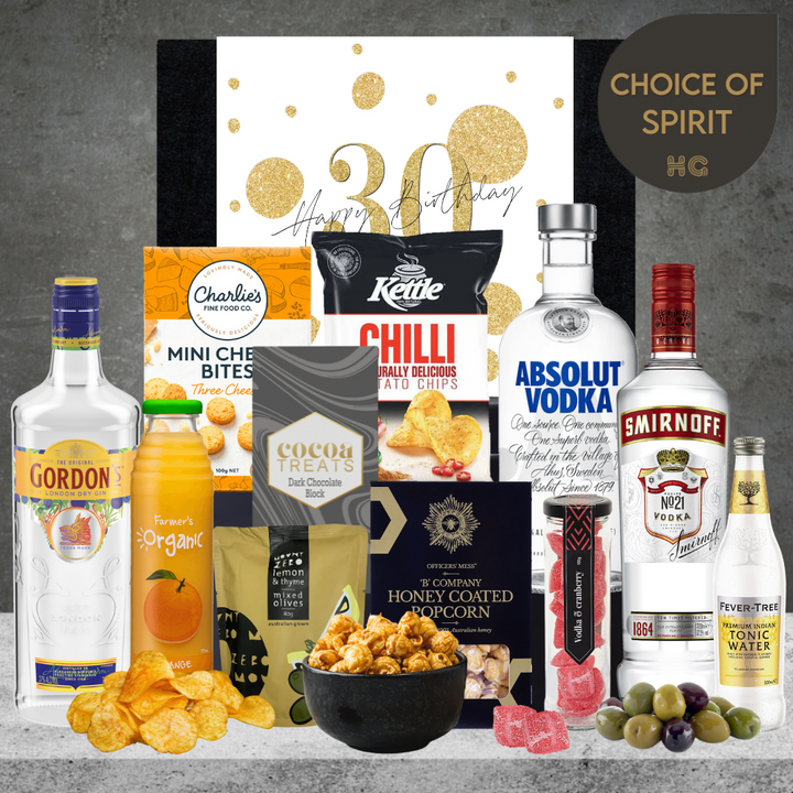 Happy 30th Birthday Vodka & Gin Hamper