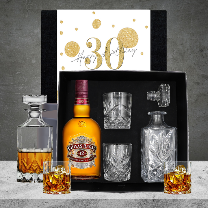 Happy 30th Birthday Whiskey Decanter Hamper