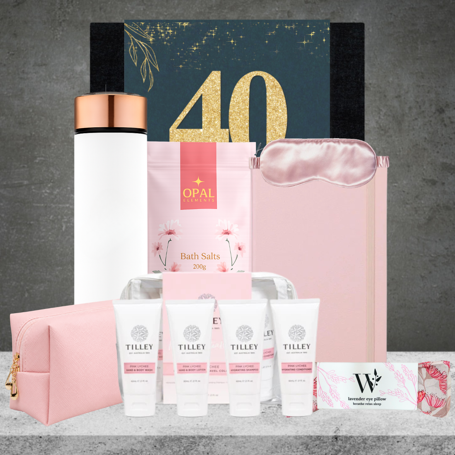 Happy 40th Birthday Travel Hamper for Her