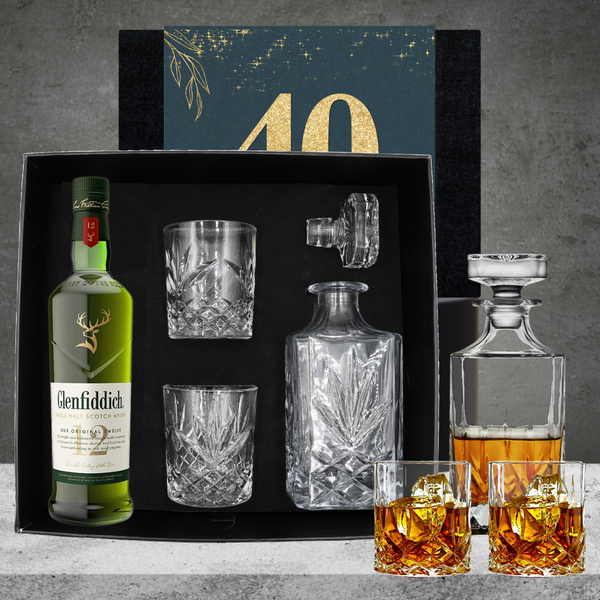 Happy 40th Birthday Whiskey Decanter Hamper