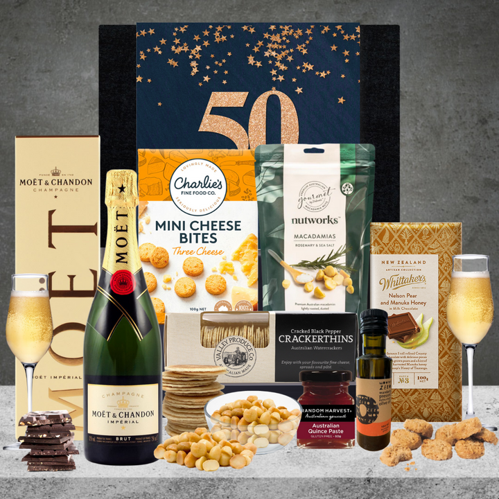 Happy 50th Birthday Moet Champagne Hamper 