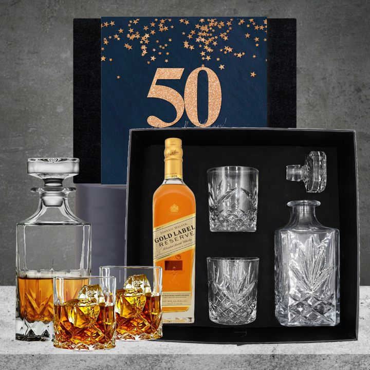 Happy 50th Birthday Whiskey Decanter Hamper