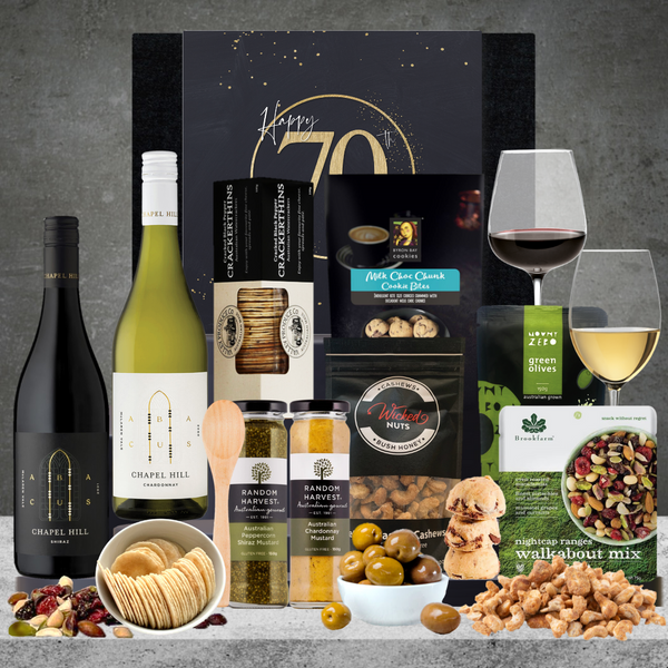 Happy 70th Birthday Red & White Wine Hamper