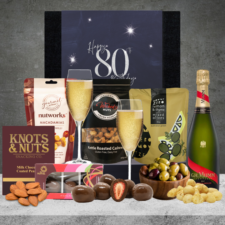 Happy 80th Birthday Champagne & Nibbles Hamper