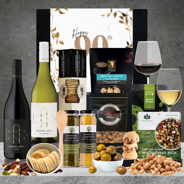 Happy 90th Birthday Australian Wine & Snacks Hamper