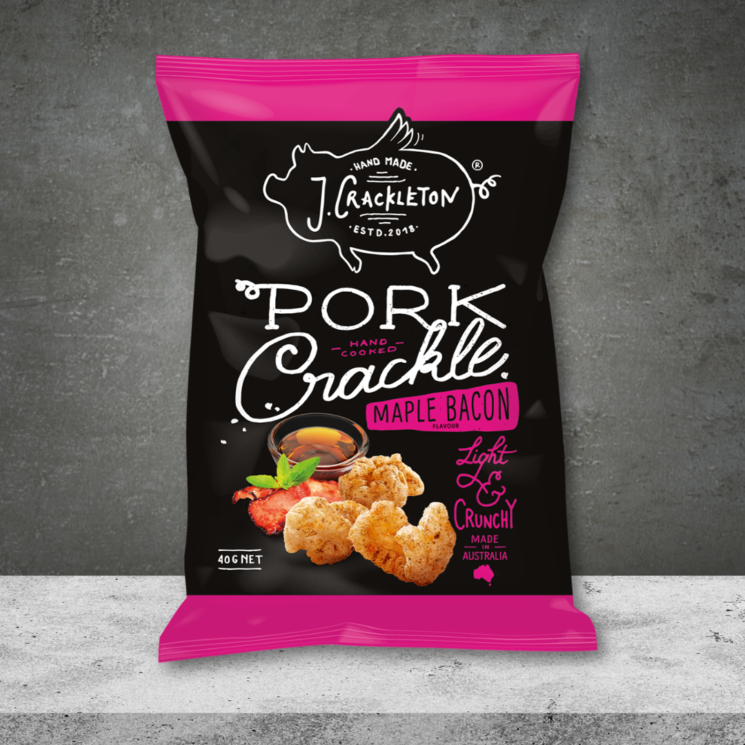 J Crackleton Maple Bacon Pork Crackle 40g