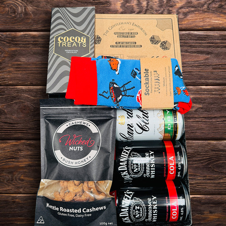 Jack's Graduation Hamper with Jack Daniel's whiskey and cocoa treats