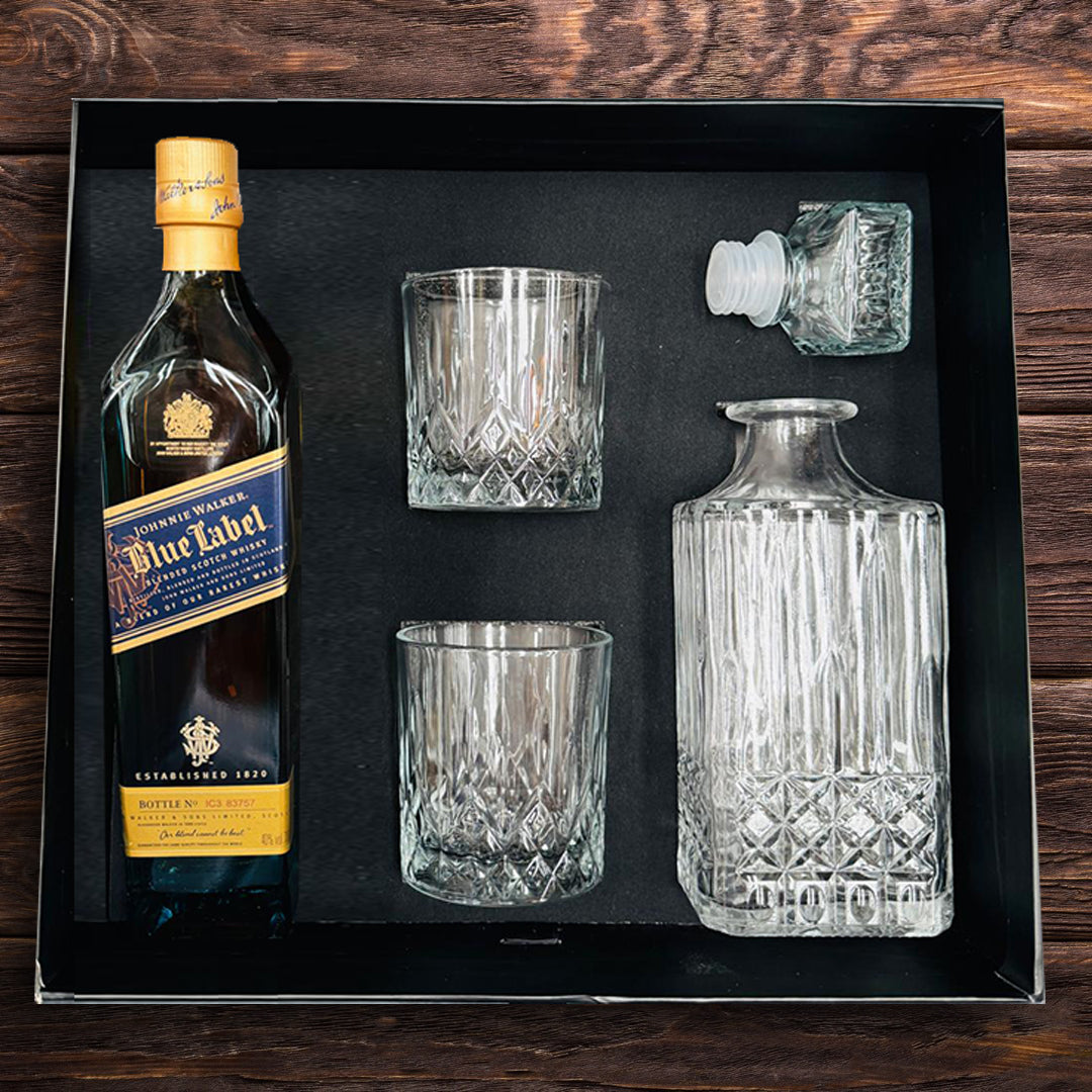 Johnnie Walker Blue Decanter Gift Hamper Ingredients