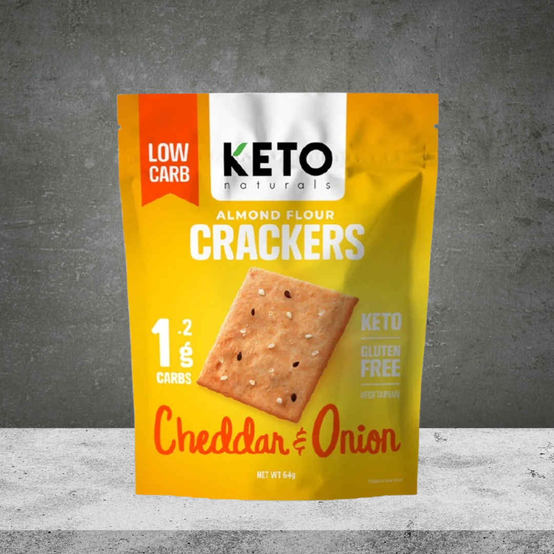 Keto Natural Almond Flour Crackers Cheddar And Onion