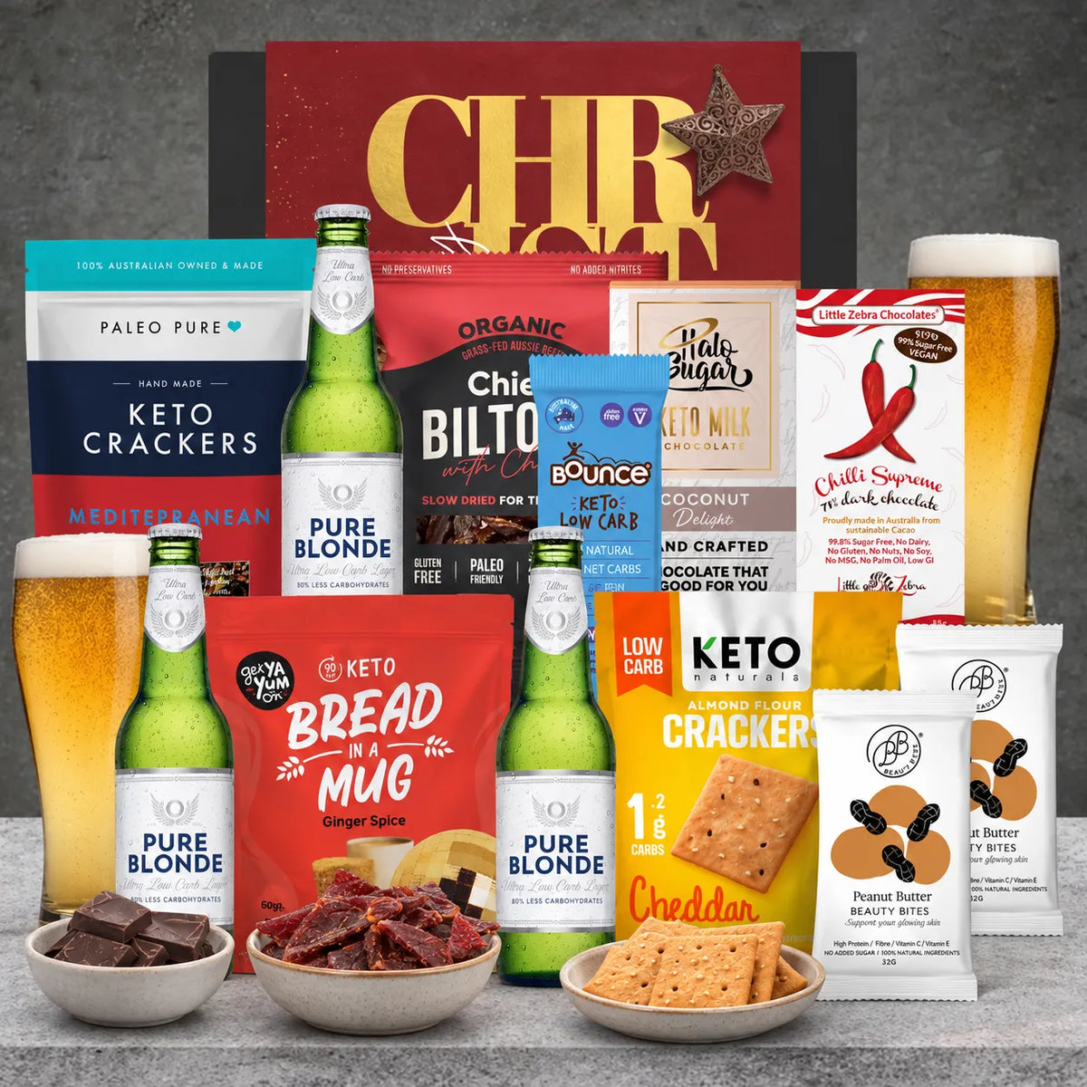 Keto Snacks & Beer Christmas Hamper