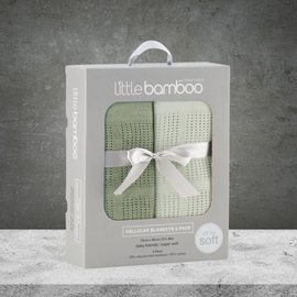 Little Bamboo Baby Cellular Blanket 2Pk - Bayleaf
