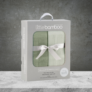 Little Bamboo Cellular Blanket 2pk - Bay Leaf
