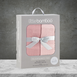 Little Bamboo Cellular Blanket 2pk - Dusty Rose