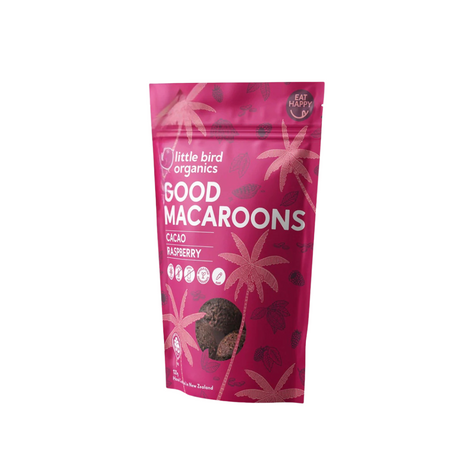 Little Bird Organics Good Macaroons Cacao + Raspberry 125g