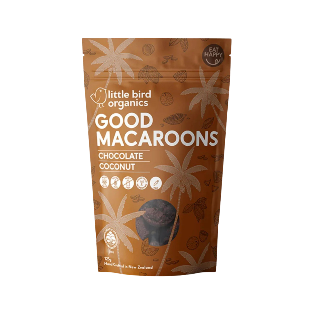 Little Bird Organics Good Macaroons Chocolate + Coconut 125g