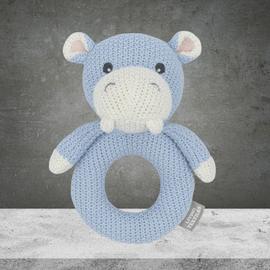 Living Textiles Harry the Hippo Knitted Rattle