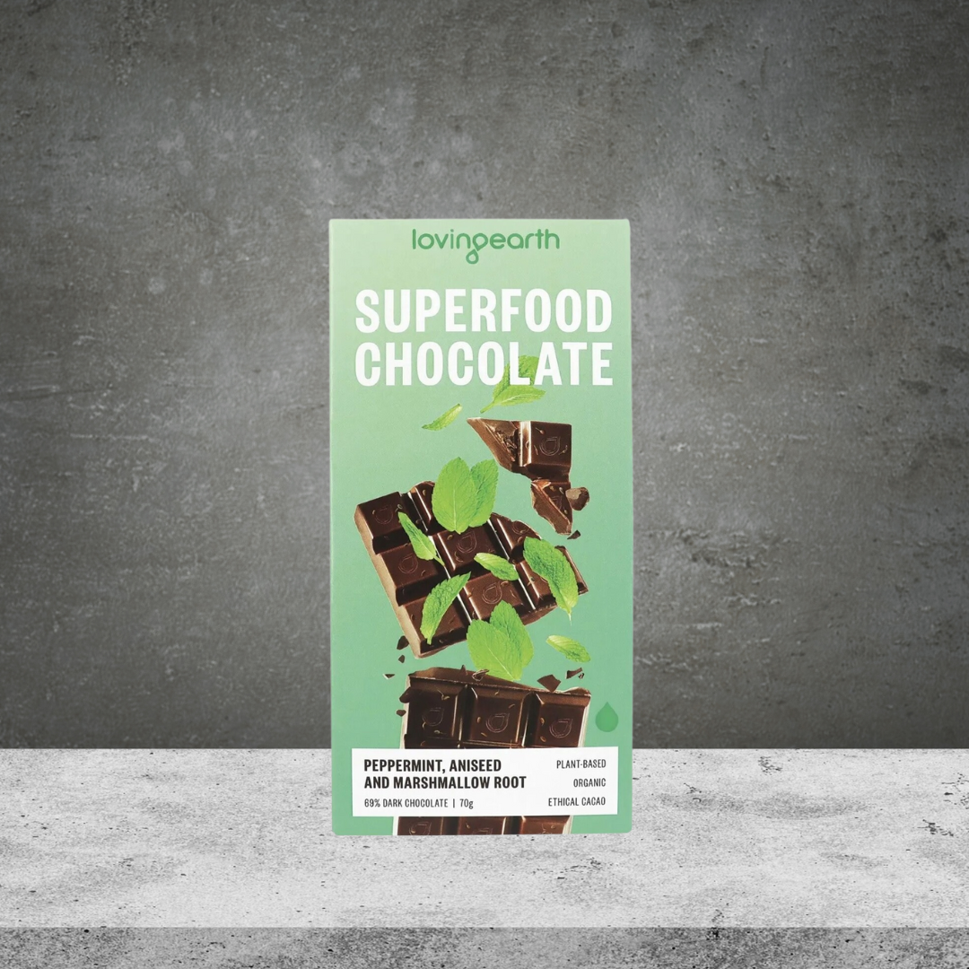 Loving Earth Superfood Chocolate Peppermint Aniseed & Marshmallow Root 70g