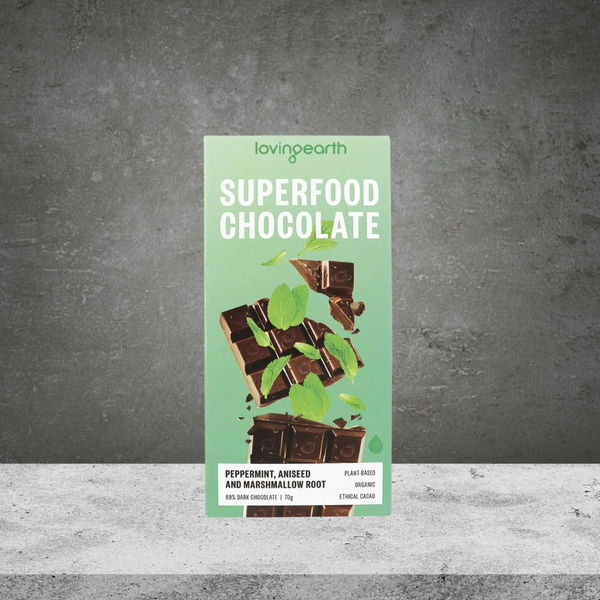 Loving Earth Superfood Chocolate Peppermint Aniseed & Marshmallow Root 70g