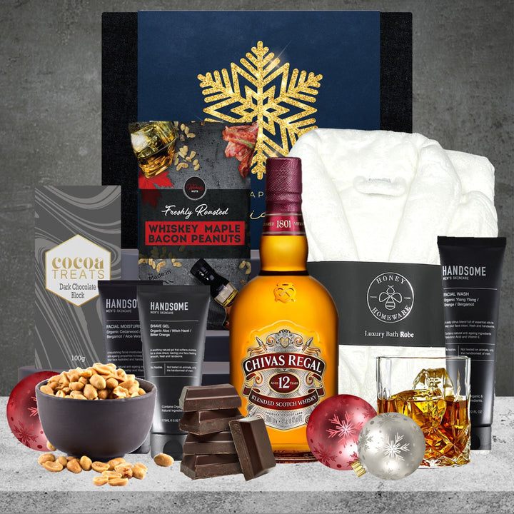 Luxury Robe & Chivas Christmas Hamper White