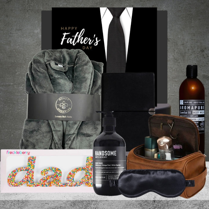 Luxury Robe and Self Care For Dad with black robe
