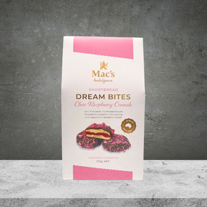 Mac's Indulgence Shortbread Dream Bites Choc Raspberry Crunch 170g