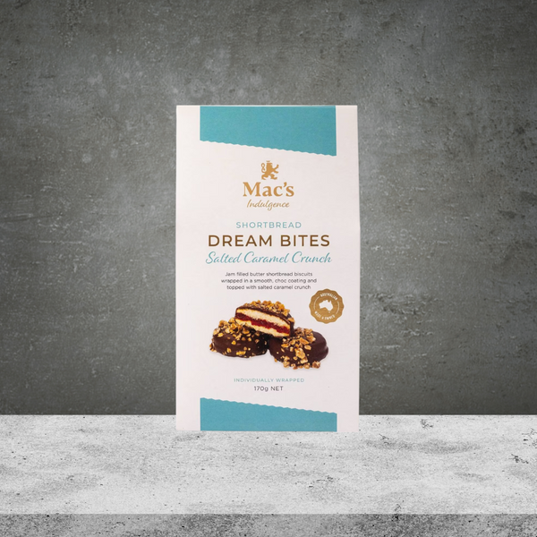 Mac's Indulgence Shortbread Dream Bites Salted Caramel Crunch 170g