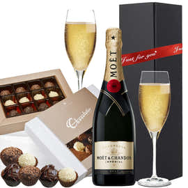 Silky Chocolate with Moet Gift Box