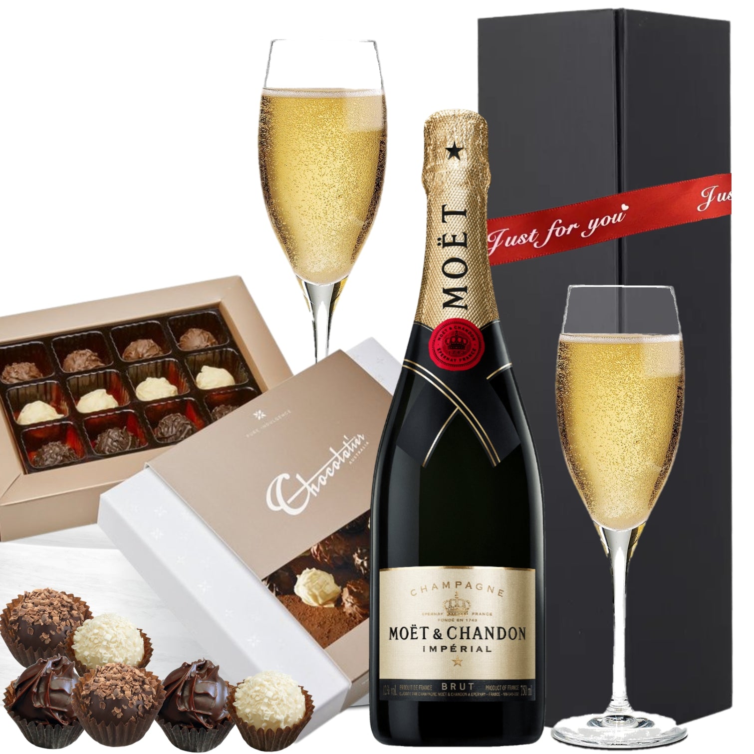 Silky Chocolate with Moet Gift Box