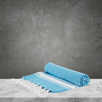 NICOLA SPRINGS Turkish Beach Towel - Light Blue 90 X 170