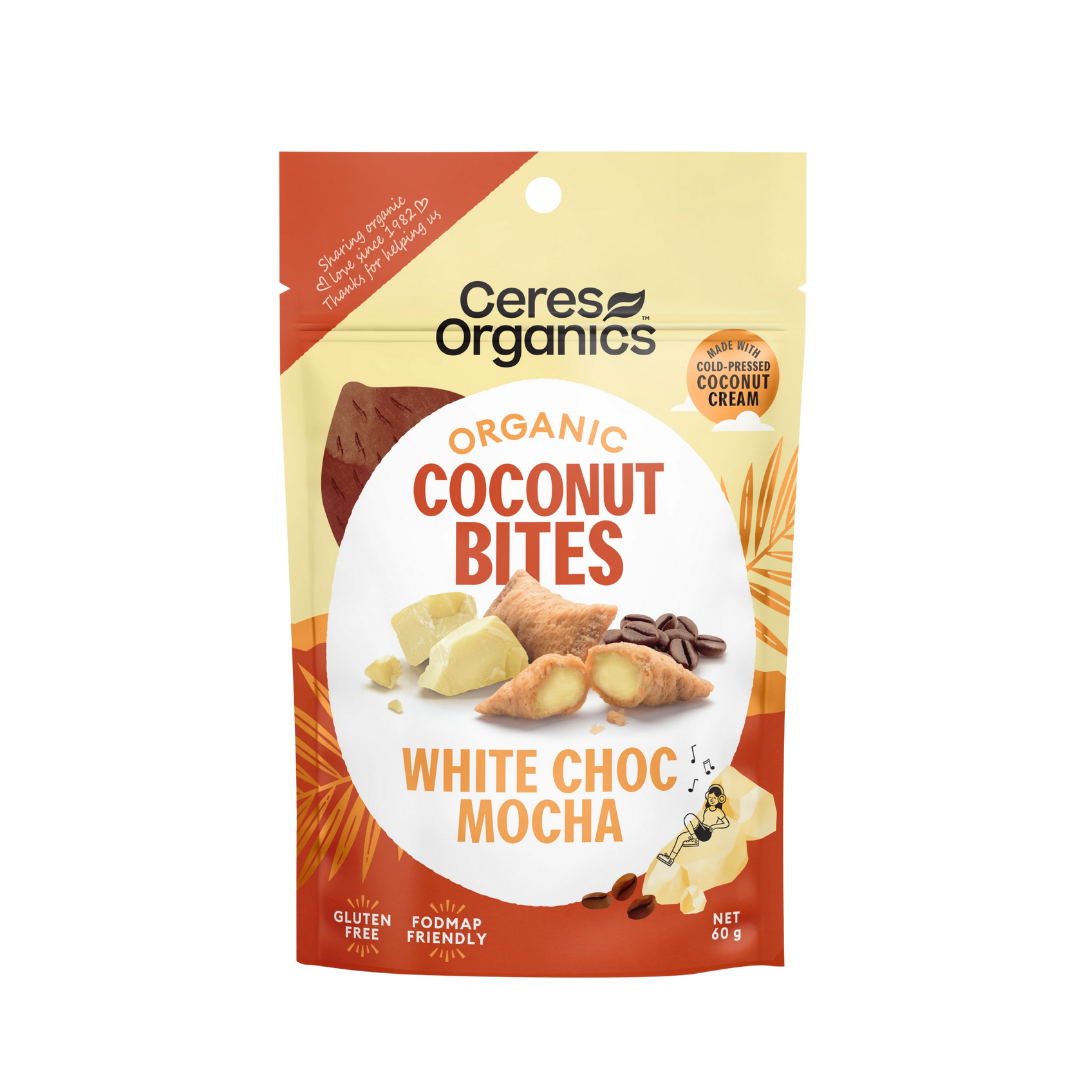 Organic Coconut Bites, White Choc Mocha 60g