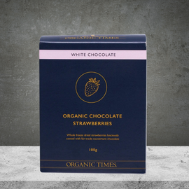 Organic Times White Chocolate Strawberries 100g