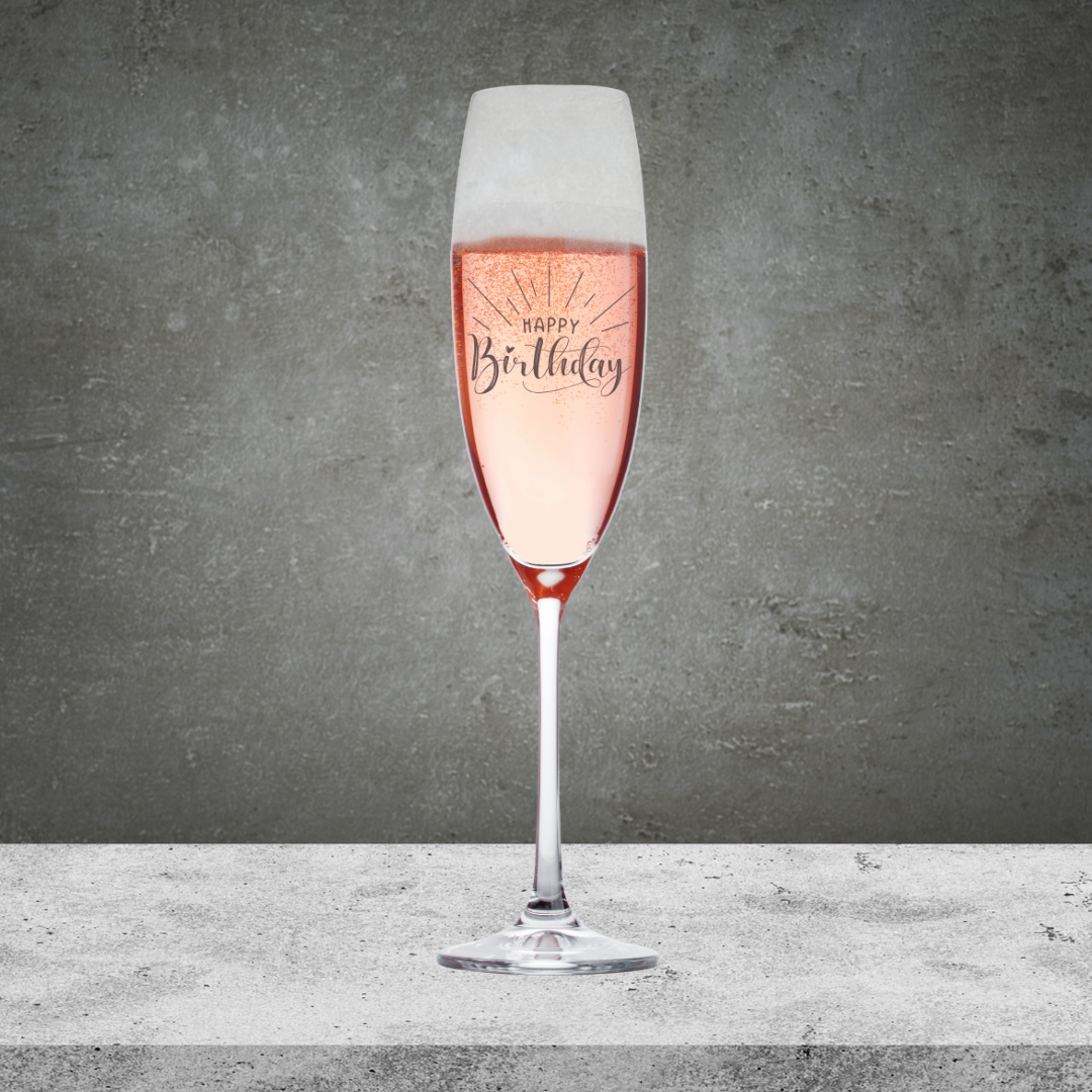 Happy Birthday Engraved Champagne Glass