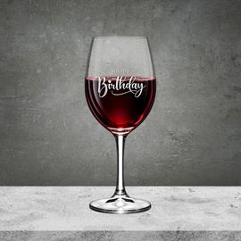 Happy Birthday Engraved Wine Glass
