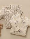 Pure Baby penguin print grow suit 2 pack