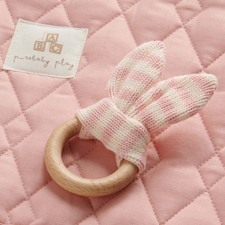 Pure Baby Rose Rabbit Ear Teether