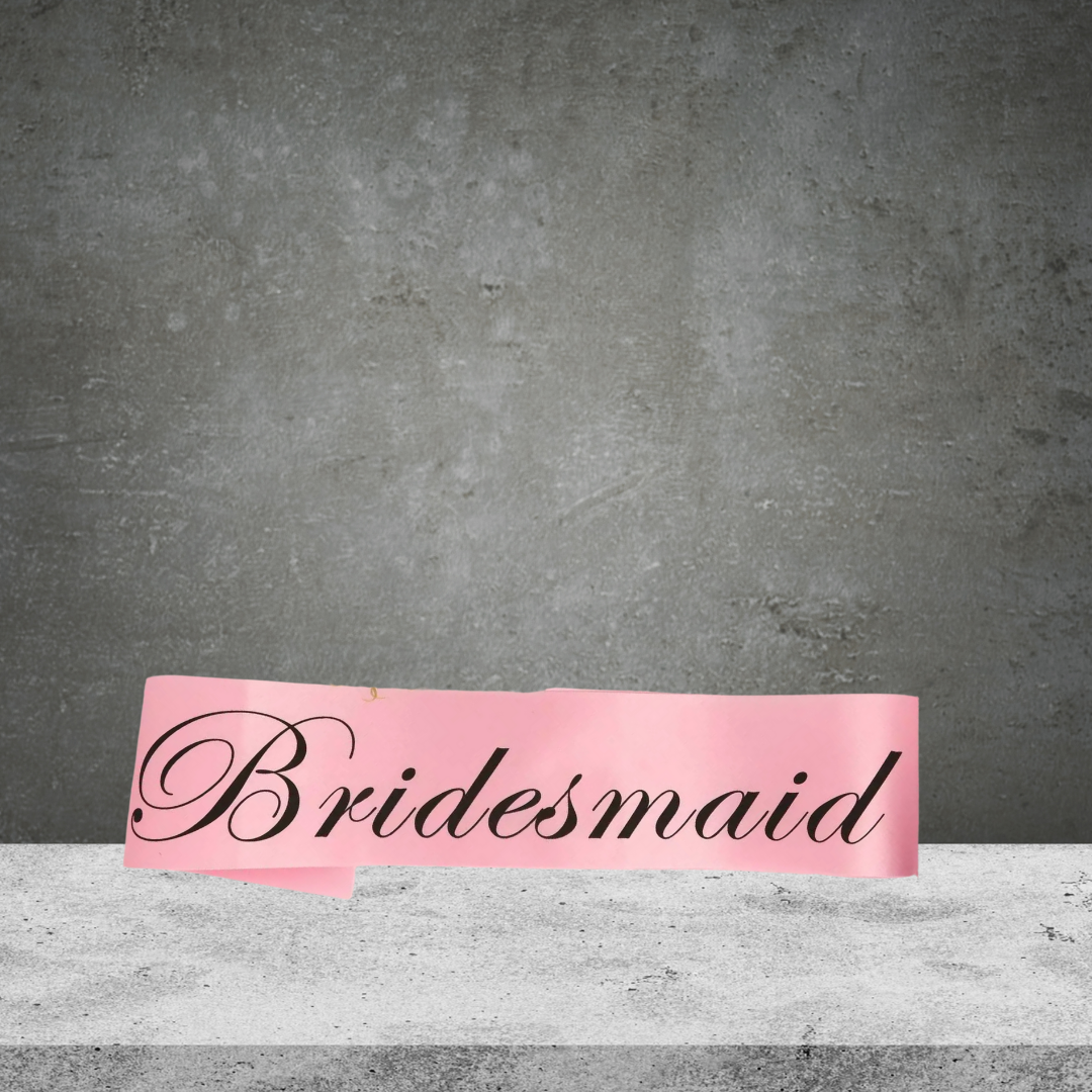 Pink Bridesmaid Sash