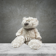 Plush White Striped Legged Teddy