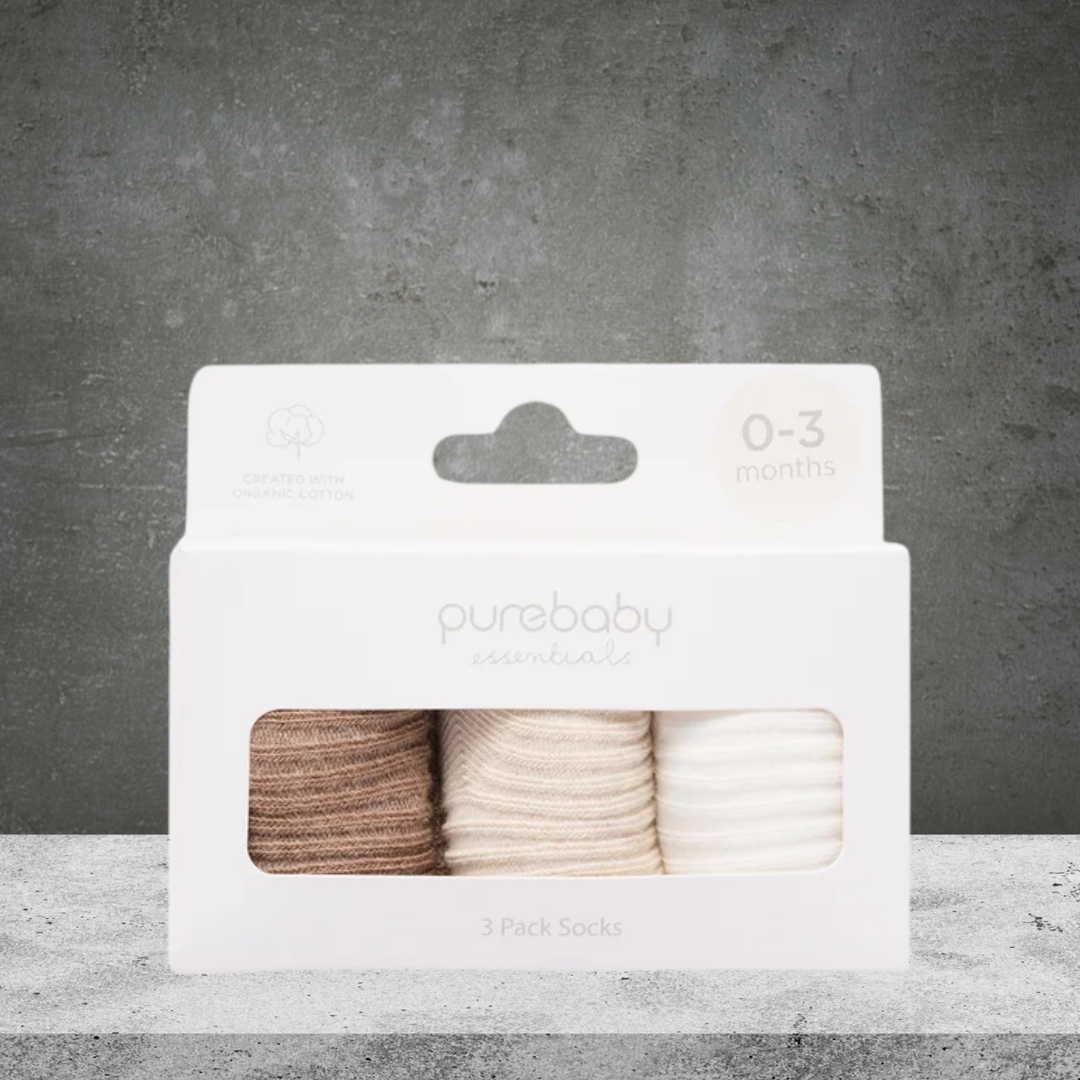 Pure Baby 3 Rib Sock Pack Wheat Pack