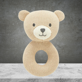 Pure Baby Bear Knitted Rattle