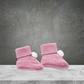 Pure Baby Beetroot Pom Pom Booties