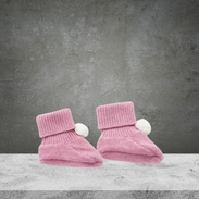 Pure Baby Beetroot Pom Pom Booties