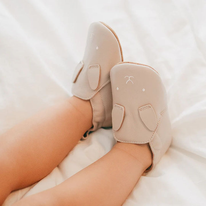 Pure Baby Blush Bunny Leather Pull-On Shoes