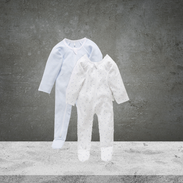 Pure Baby Essentials Blue Spot & Stripe Zip Growsuit 2 Pack