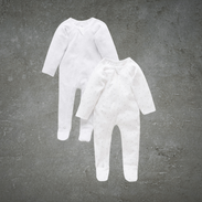 Pure Baby Essentials Grey Spot & Stripe Zip Growsuit 2 Pack