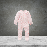 Pure Baby Essentials Pale Pink Leaf Zip Growsuit (Sizes 00 or 000)