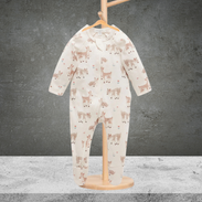 Pure Baby Fawn Printed Zip Grow Suit